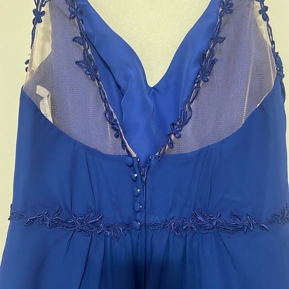 Royal Blue Tea Length Bridesmaid Dress (Alfred Angelo) - Picture 6 of 8
